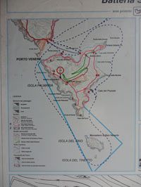 Wyspa Palmaria - Mapa wyspy<br>3240x4320, 1,10 MB